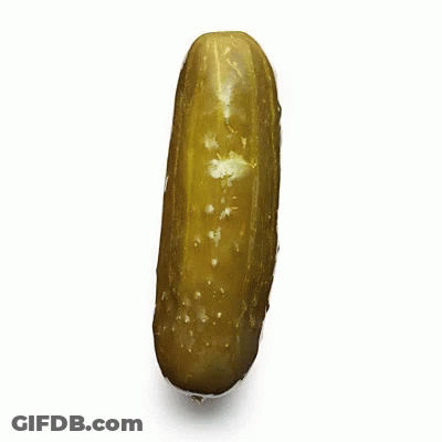 A Pickle Wearing Sunglasses With The Words Dill With It Written Below It GIF