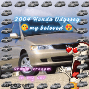 A Picture Of A 2004 Honda Odyssey Is Surrounded By Many Cars GIF