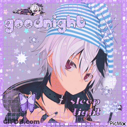 Anime Character Saying Goodnight Sleep Light GIF
