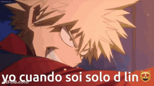 A Picture Of A Anime Character With The Words Yo Cuando Soi Solo D Lin GIF