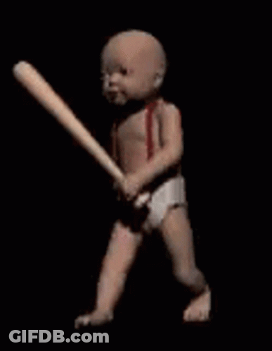 A Picture Of A Baby In A Diaper With The Words Touche Pas A Ma Meuf GIF