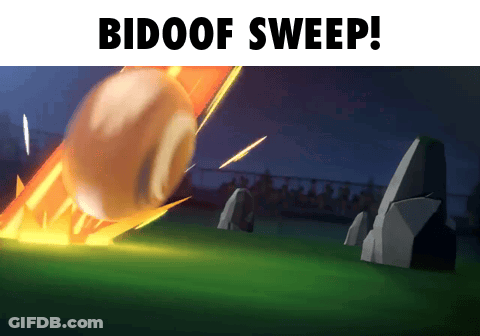 A Picture Of A Ball With The Words Bidoof Sweep GIF