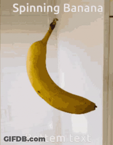 A Picture Of A Banana With The Words " Spinning Banana " Below It GIF