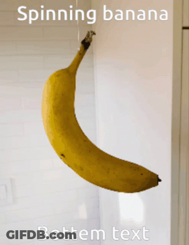 A Picture Of A Banana With The Words Spinning Banana Bottem Text GIF