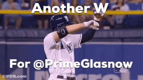 A Picture Of A Baseball Player With The Words Another W For @Primeglasnow On The Bottom GIF