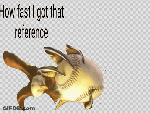 A Picture Of A Baseball With The Words How Fast I Got That Reference Above It GIF