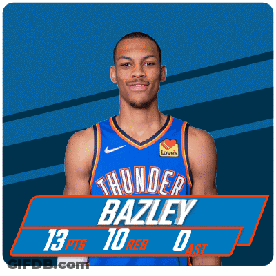 A Picture Of A Basketball Player With The Name Bazley GIF