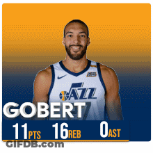 A Picture Of A Basketball Player With The Name Gobert GIF