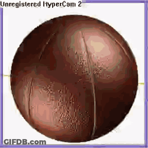 A Picture Of A Basketball With The Words Unregistered Hypercam 2 On It GIF