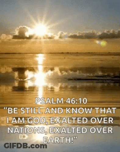 A Picture Of A Beach With A Bible Verse Written On It GIF