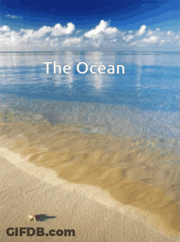 Beach Scene With Ocean Text GIF