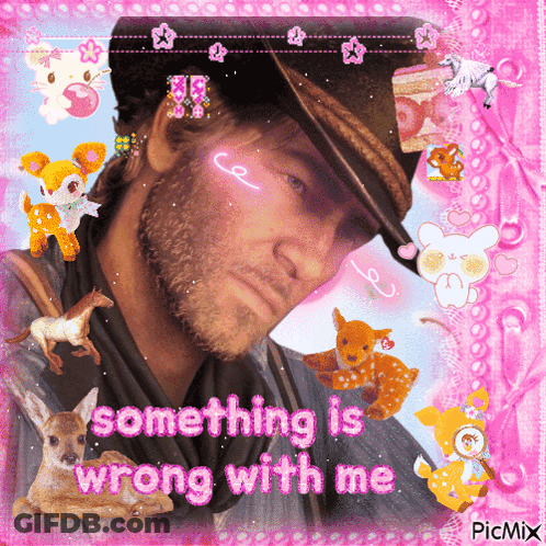 A Picture Of A Bearded Man With The Words Something Is Wrong With Me GIF