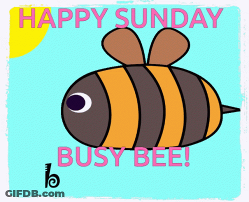 A Picture Of A Bee With The Words Happy Sunday Busy Bee On It GIF