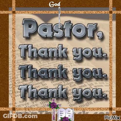 A Picture Of A Bible With The Words Pastor Thank You GIF