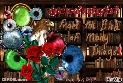 A Picture Of A Bird And Flowers With The Words Goodnight From The Bird Of Many Things On It GIF
