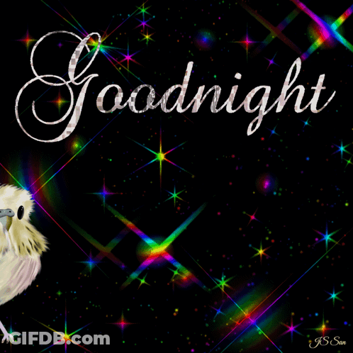 A Picture Of A Bird With The Words Goodnight Written On It GIF