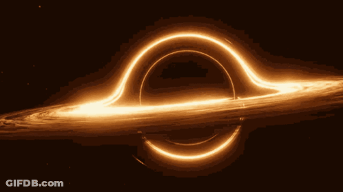 A Picture Of A Black Hole With A Ring Around It GIF
