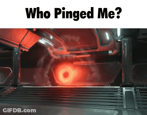 A Picture Of A Black Hole With The Words Who Pinged Me GIF