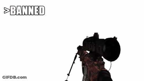 A Picture Of A Black Object With The Words Banned Above It GIF