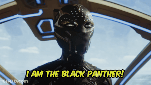 A Picture Of A Black Panther With The Words I Am The Black Panther GIF