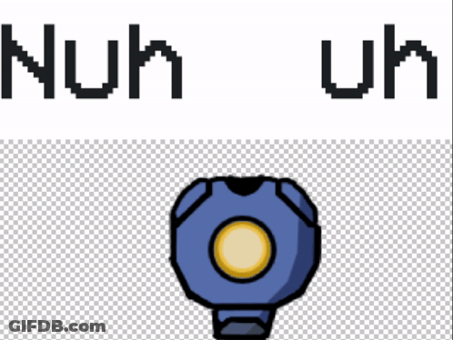 A Picture Of A Blue Object With The Words Num Uh Written On It GIF