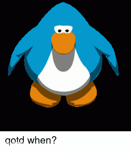 A Picture Of A Blue Penguin With The Words " Qtd When " Below It GIF