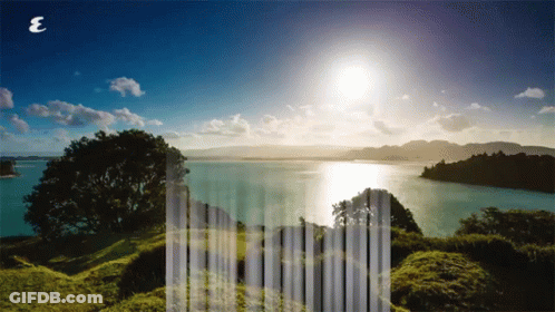 A Picture Of A Body Of Water With The Letter E Above It GIF