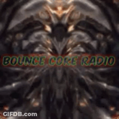 A Picture Of A Bounce Core Radio Logo With A Kaleidoscope Effect GIF