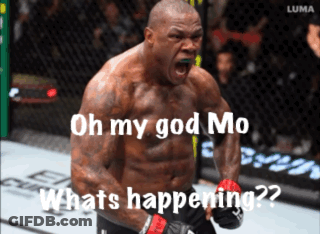 A Picture Of A Boxer With The Words Oh My God Mo Whats Happening GIF