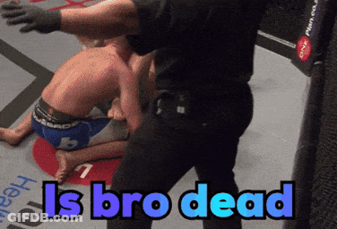 A Picture Of A Boxing Match With The Words Is Bro Dead GIF
