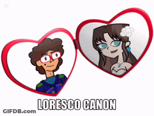 A Picture Of A Boy And A Girl With The Name Loresco Canon Written On The Bottom GIF