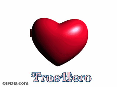 A Picture Of A Boy And A Girl With The Words True Hero Below GIF