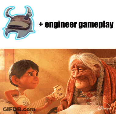 A Picture Of A Boy Playing A Guitar Next To An Older Woman With The Words " Engineer Gameplay " Above Them GIF