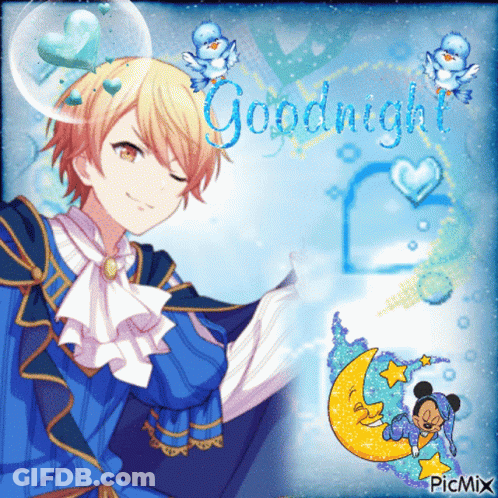 Boy Reading Book With Goodnight Text GIF