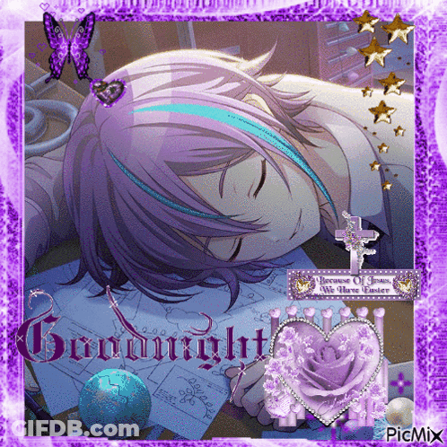 A Picture Of A Boy Sleeping With The Words Goodnight Written On The Bottom GIF