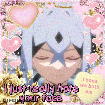 A Picture Of A Boy With A Heart That Says I Hope We Both Die GIF