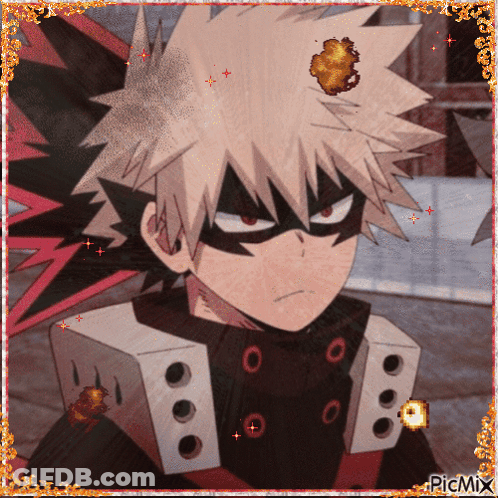 A Picture Of A Boy With A Mask And A Explosion On His Head With The Caption Picmix GIF