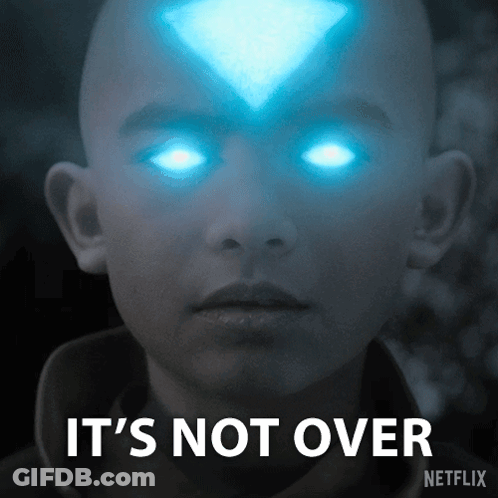 A Picture Of A Boy With Blue Eyes And The Words It 'S Not Over Netflix GIF