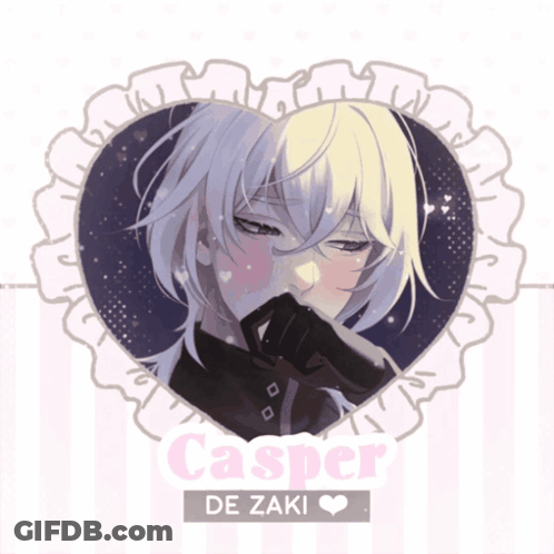 A Picture Of A Boy With The Name Casper De Zaki On It GIF