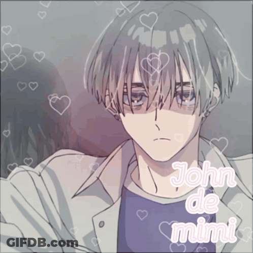 A Picture Of A Boy With The Name John De Mimi On It GIF