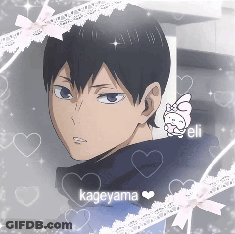 A Picture Of A Boy With The Name Kageyama GIF