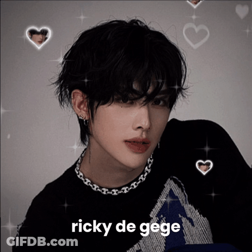 A Picture Of A Boy With The Name Ricky De Gege GIF