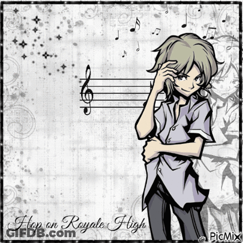 A Picture Of A Boy With The Words " Flop On Royale High " GIF