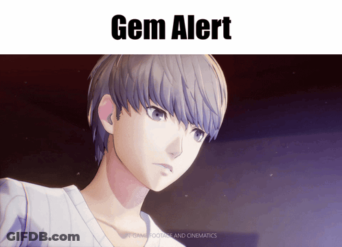 A Picture Of A Boy With The Words Gem Alert Written Above Him GIF