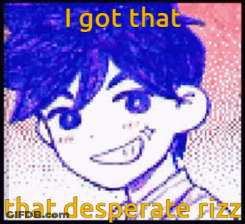 A Picture Of A Boy With The Words I Got That That Desperate Rizz On It GIF