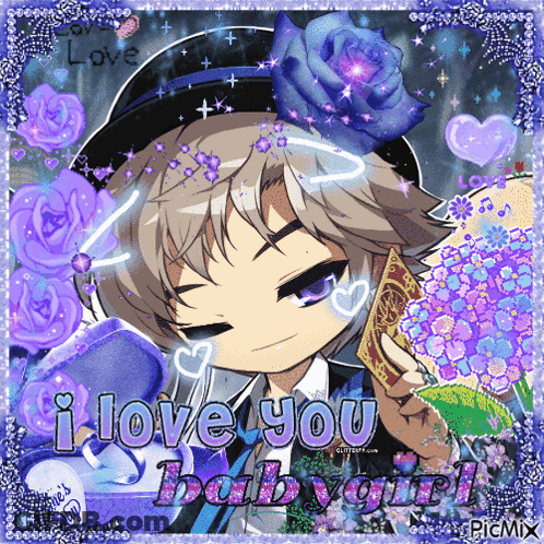 Boy With I Love You Baby Girl Text GIF