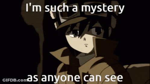 A Picture Of A Boy With The Words I 'M Such A Mystery As Anyone Can See Below Him GIF