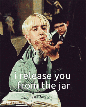 A Picture Of A Boy With The Words I Release You From The Jar On The Bottom GIF