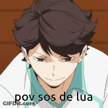 A Picture Of A Boy With The Words Pov Sos De Lua Written On It GIF