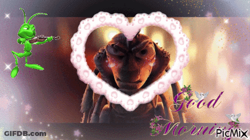 A Picture Of A Bug With The Words Good Morning Picmix GIF
